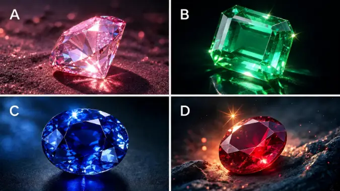 PICK A GEM. Options A, B, C, and D.