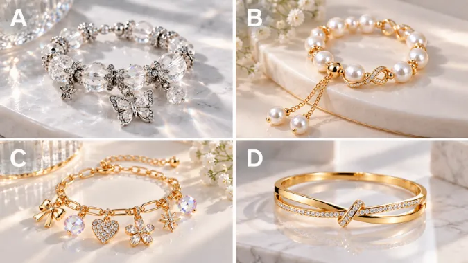 PICK A BRACELET. Options A, B, C, and D.