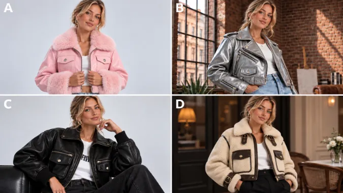 PICK A JACKET. Options A, B, C, and D.